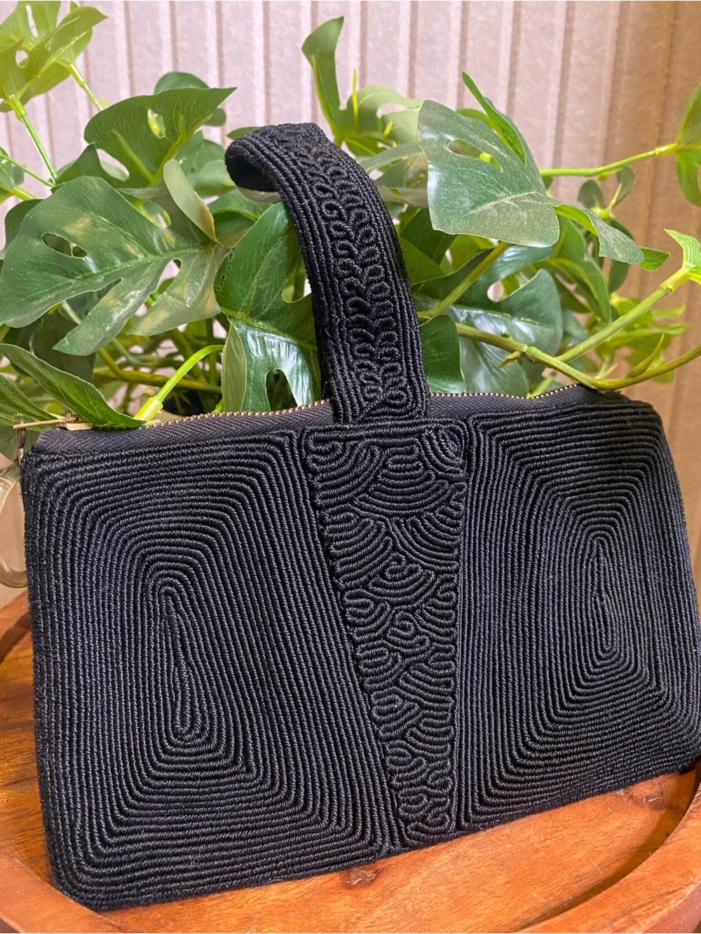 1940’s Cordé VINTAGE Black Evening Bag Formal Purse Wristlet Art Deco